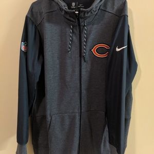 MENS XL NIKE CHICAGO BEARS ZIP UP HOODIE